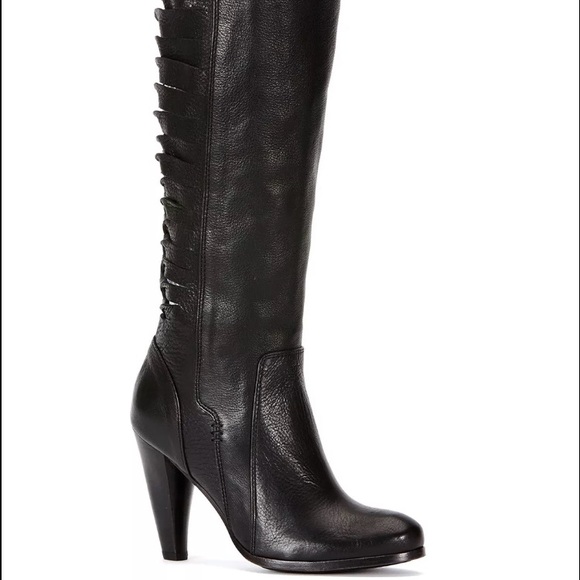 New Frye tall heeled boots twisted mikaela black 9 - Picture 3 of 8